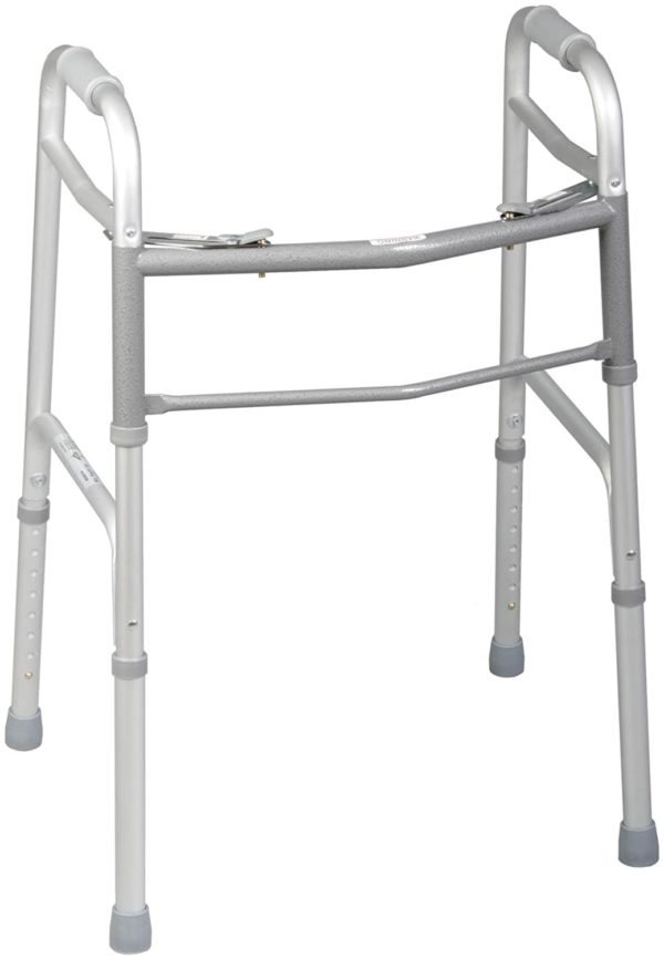 Medline Two-Button Folding Walkers without Wheels