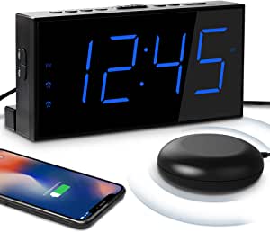 Super Loud Vibrating Alarm Clock with Bed Shaker